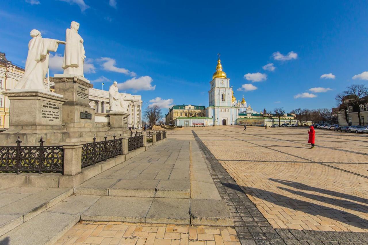 Роскошная Двухуровневая Квартира, Ул. Михайловская キエフ エクステリア 写真